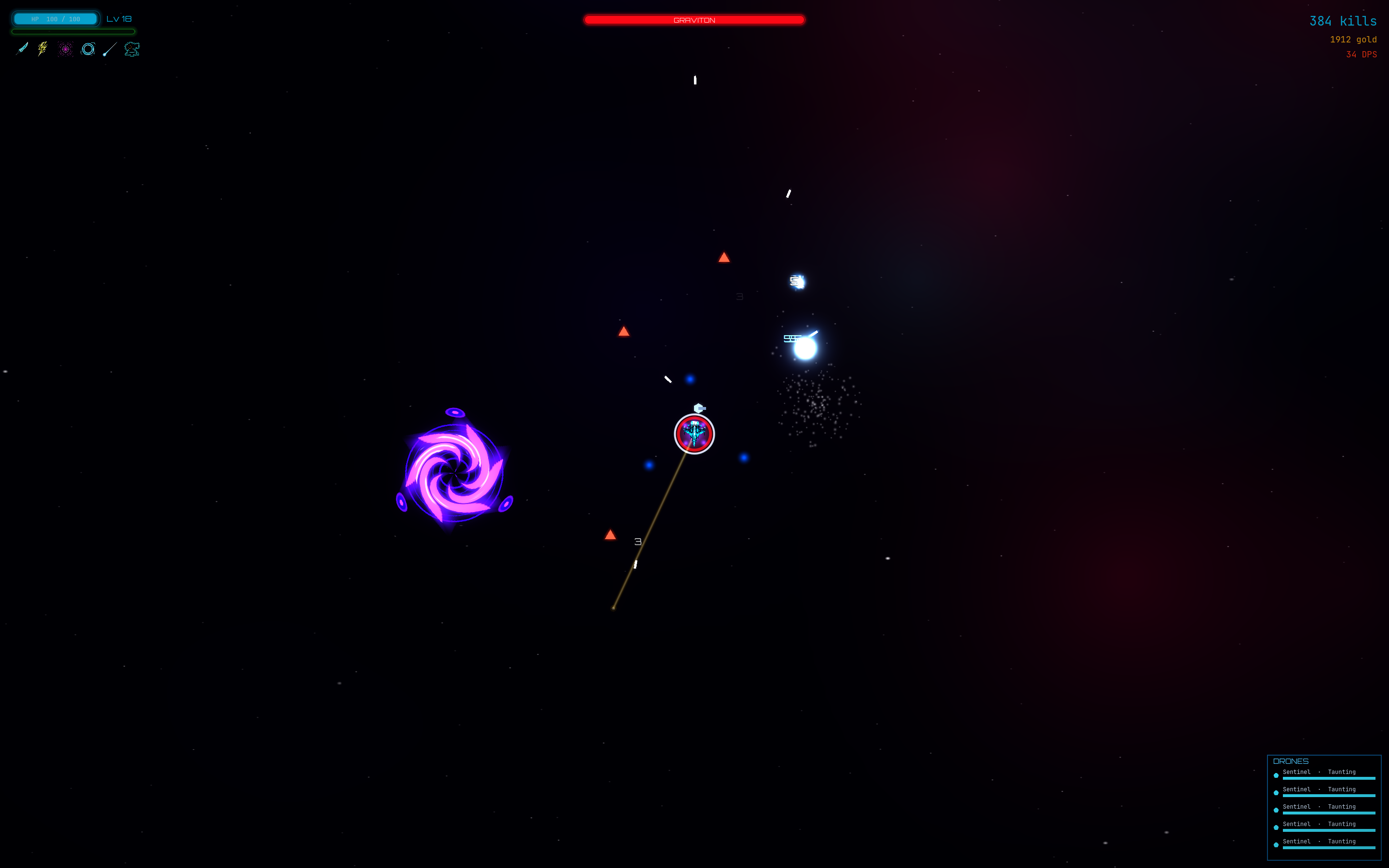 Graviton mid-fight — the gravity-pull vortex